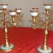 Lot de 2 chandeliers en cuivre et nacre
